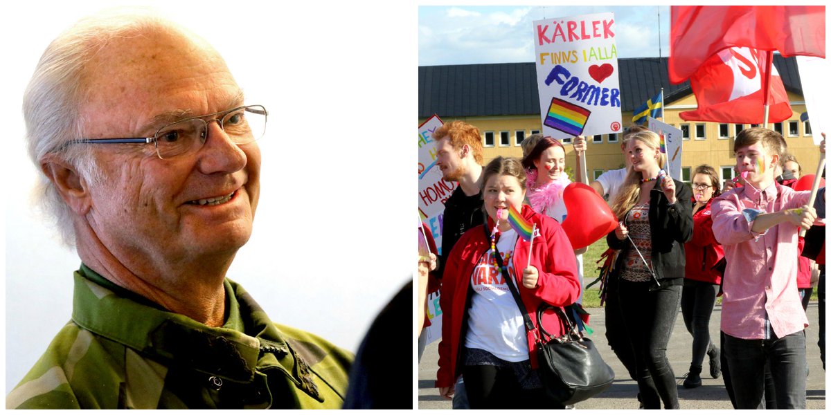 SLAnyheter's tweet photo. Kungen hyllar Skövde Pride #skovdepride15 @SkovdePride http://t.co/ZCyyAuWunc http://t.co/1bPWHSD6Yh