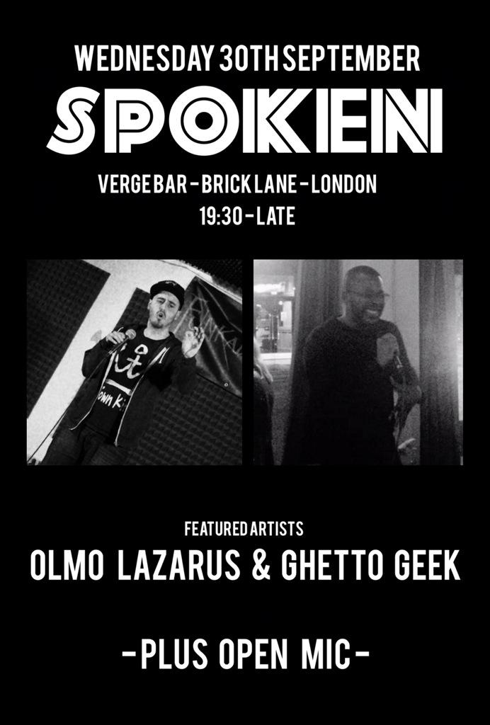 olmolazarus's tweet photo. I'll be featuring at "spoken" this month. Come down for open mic. Some of London's heavyweight poets will be there! http://t.co/QL54x3lhAB