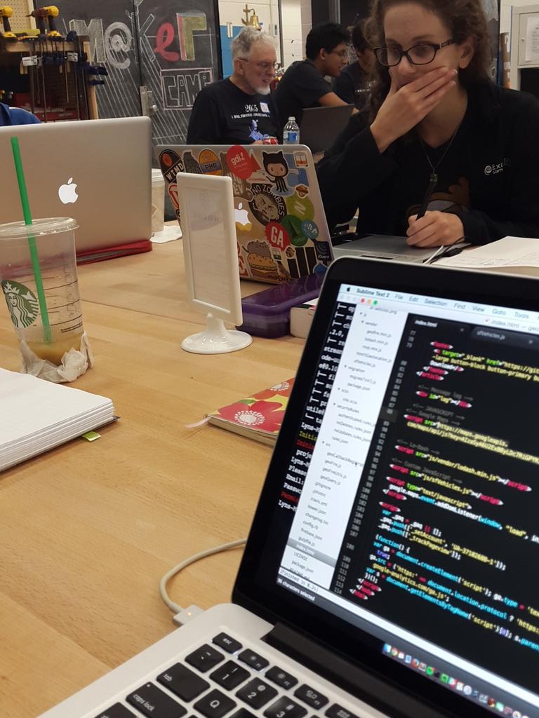LynMuldrow's tweet photo. The DevGrrls are kicking butt at the @bmorehackathon! Go @StephsaDesigner @ABosarge @CoderBug83 ! #baltimorehack http://t.co/zWUpSbQkB2