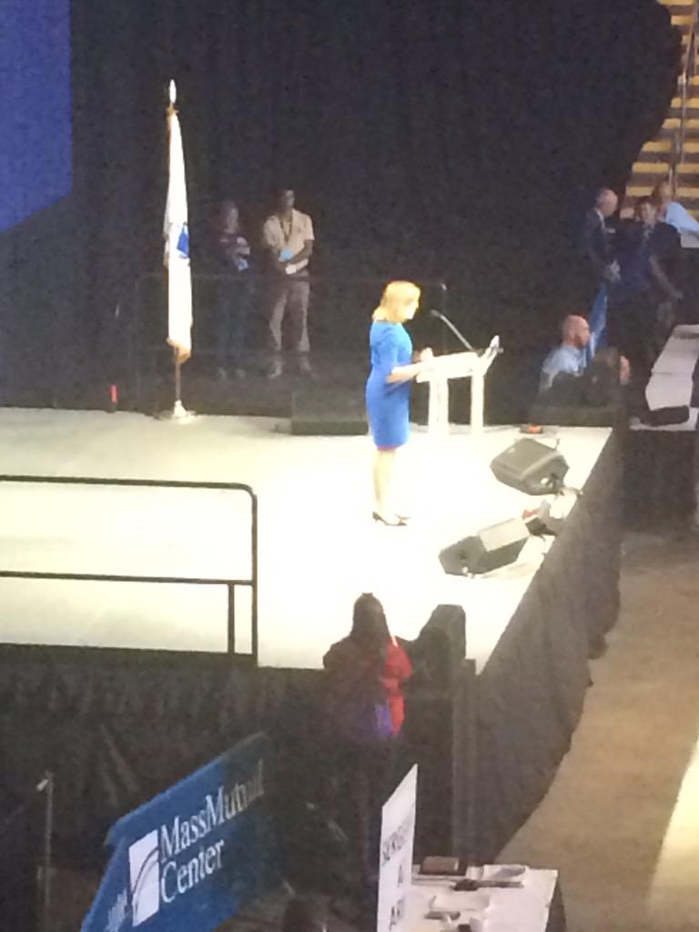 PDSomerville's tweet photo. Mass Treasurer @DebGoldbergMA at #demvention #WageEquality is our top priority.  #Yes! http://t.co/ZkuI2WaKaM