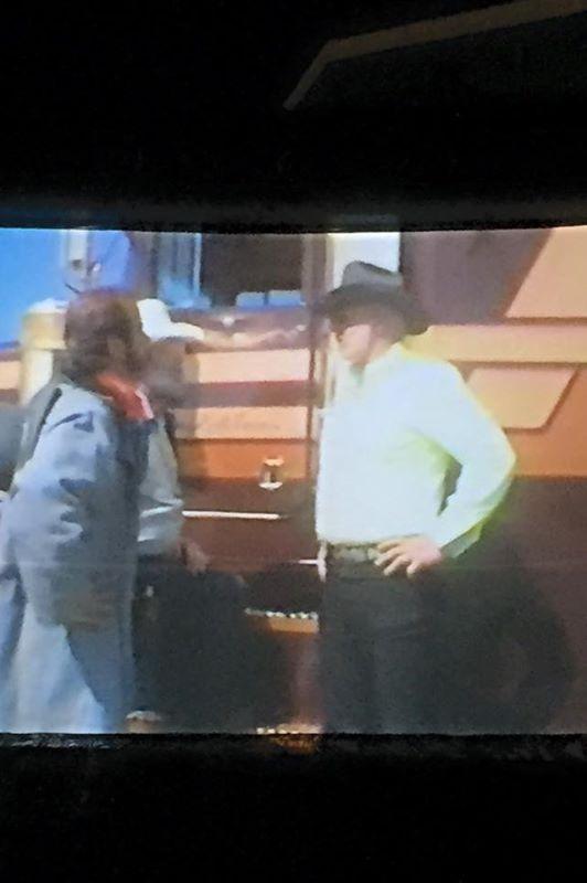 Big Rigs movie show at the Truck Show last night!  That's Disk Crane himself on the right