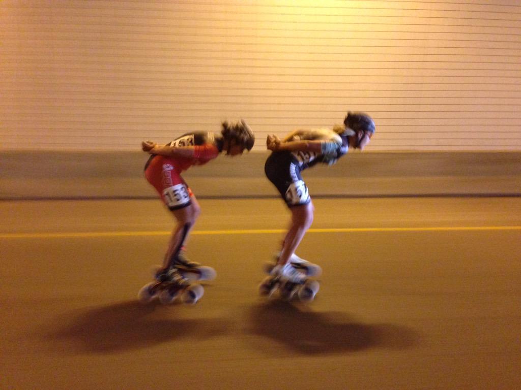 nsinline's tweet photo. Women's elite headed to the finish #20thanniversary #NSIM 1:09:33 and 1.2 miles to go! http://t.co/NaImRV8X9r