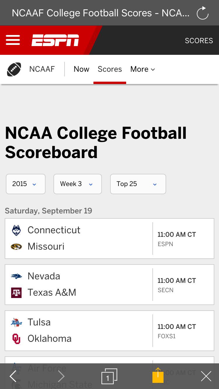 Precision CNG on X NCAAF College Football Scores NCAAF Scoreboard ESPN http t LuLIPAZHI7 Make sure to check in on your team http t ghkuOxSljQ X