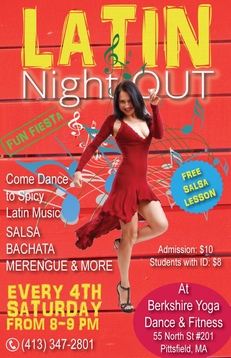 GoThingsToDo's tweet image. Dust off those dancing shoes and join us for our first ever Latin Night at Berkshire Yoga Dan goo.gl/iY4uqG