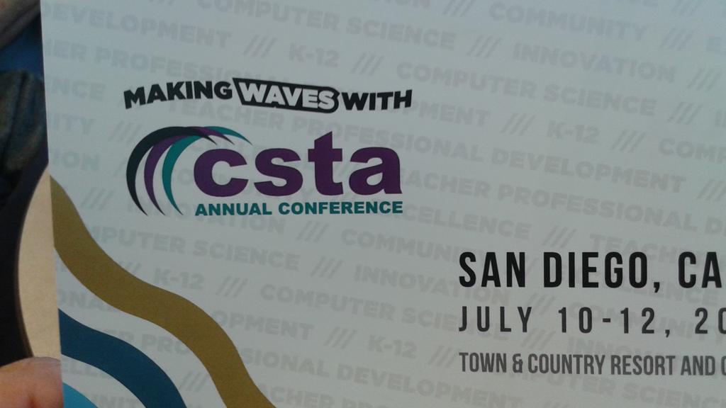 MissTechieTeach's tweet photo. Look at what I just learned about from @shhsMath...A Computer Science conference in SD! http://t.co/ro02UuFe8o