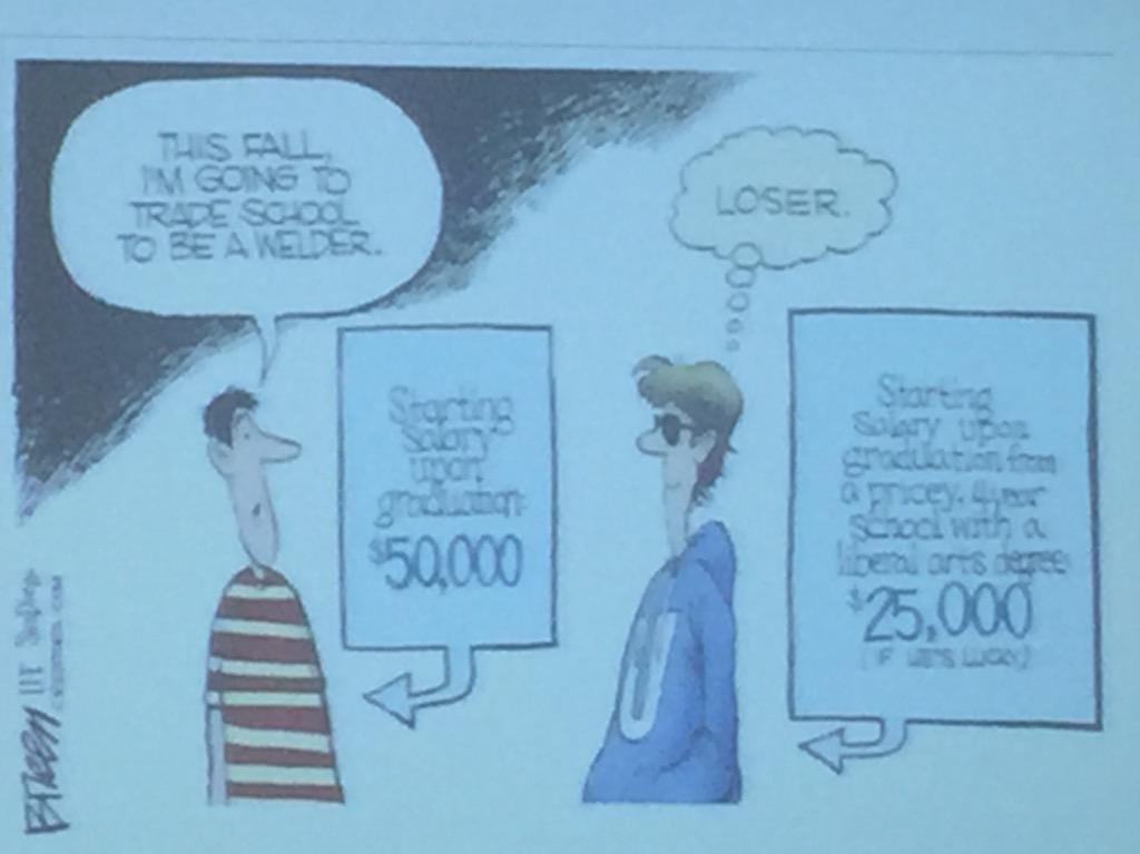 stellamchavez's tweet photo. Be careful when making sense of earnings data. Mark Schneider, Amer Instit for Research shows this cartoon. #ewaHiEd http://t.co/LFmbloe7VA