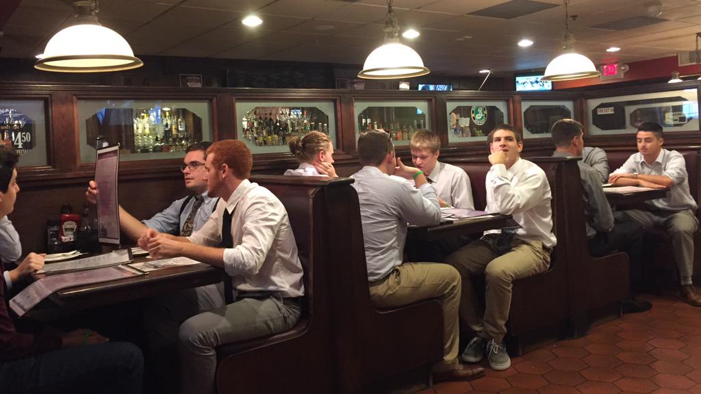 sjusigmapi's tweet photo. Sitting down to lunch at the Deer Park Tavern #PAWorkshop #SigmaPi http://t.co/DVnxlACiJU