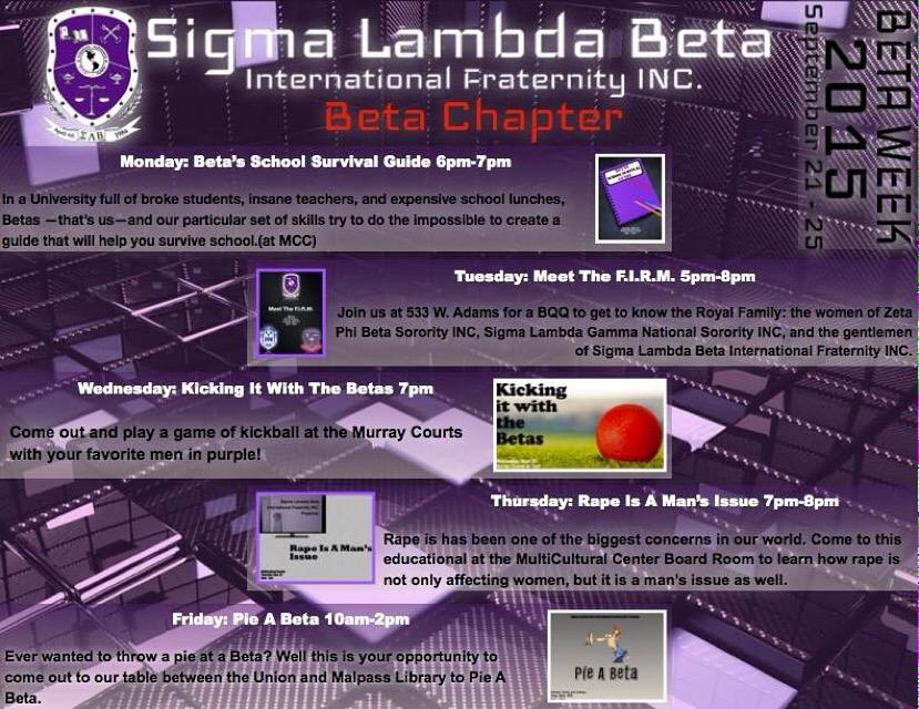 El_Patron_109's tweet photo. BETA WEEK IS ALMOST UPON US!!! Make sure you make out to these great events! #BetaWeek #BetasDoItBetter http://t.co/6he3Bv1Lwb