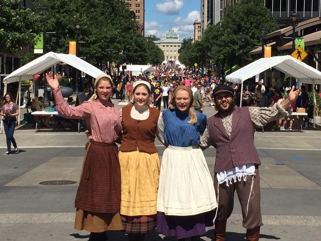 NCSUTheatre's tweet image. #FiddlerOnTheRoof cast at #SPARKconX #TheatreSPARK @artsncstate #StewartTheatre