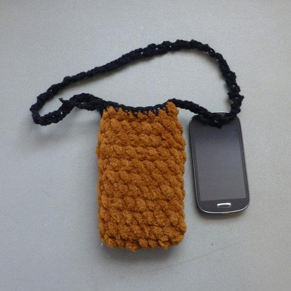 debscrochet's tweet image. Pouch Neck Wear Holder Gadget Phone Pocket Eyeglass Holder Toffee Brown and Black etsy.com/listing/245815… #pottiteam