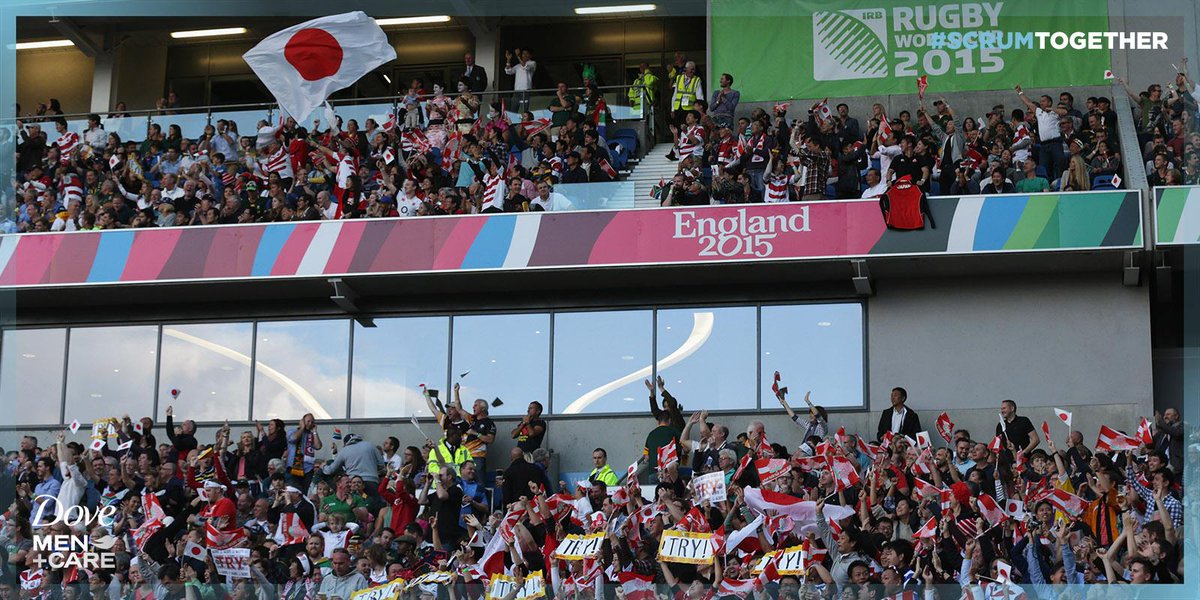 DoveMenUK's tweet photo. #JPN unbelievable scenes! #RWC2015 #BraveBlossoms #scrumtogether http://t.co/7Nhr6Xg8Ab