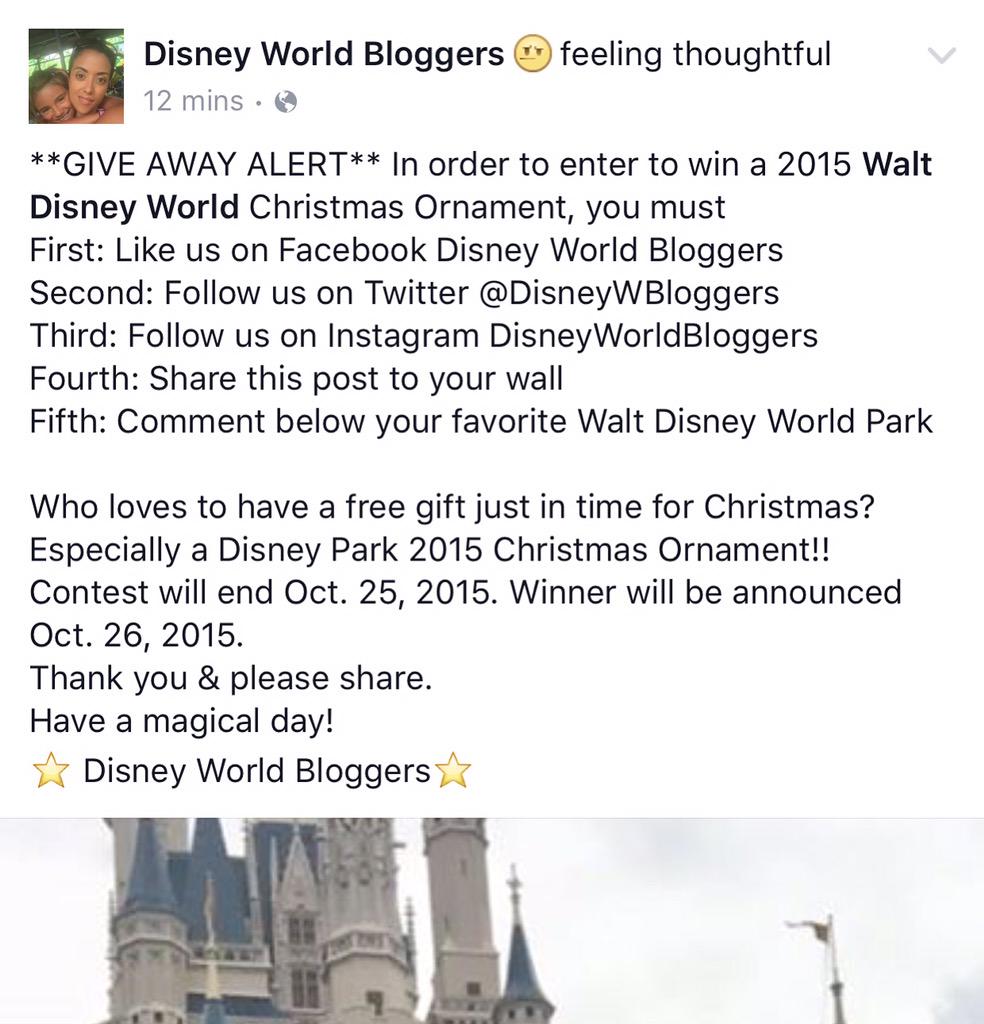 DisneyWBloggers's tweet image. #contest #giveaway #WDW #disney #christmas #ornament #waltdisneyworld #follow #blog #blogger