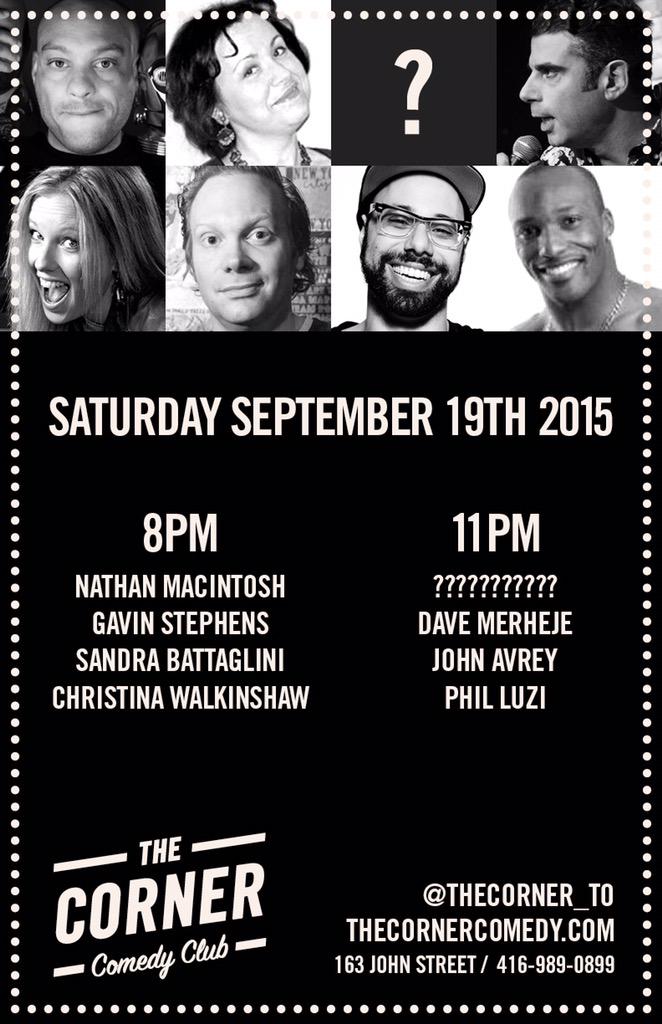 TheCornerCC's tweet photo. 2nd night of our Grand Opening kicking off at 9PM.

Doors open at 8PM!

#THECORNER 

#UNCENSORED #TORONTO #COMEDY http://t.co/CgIqzABW9h