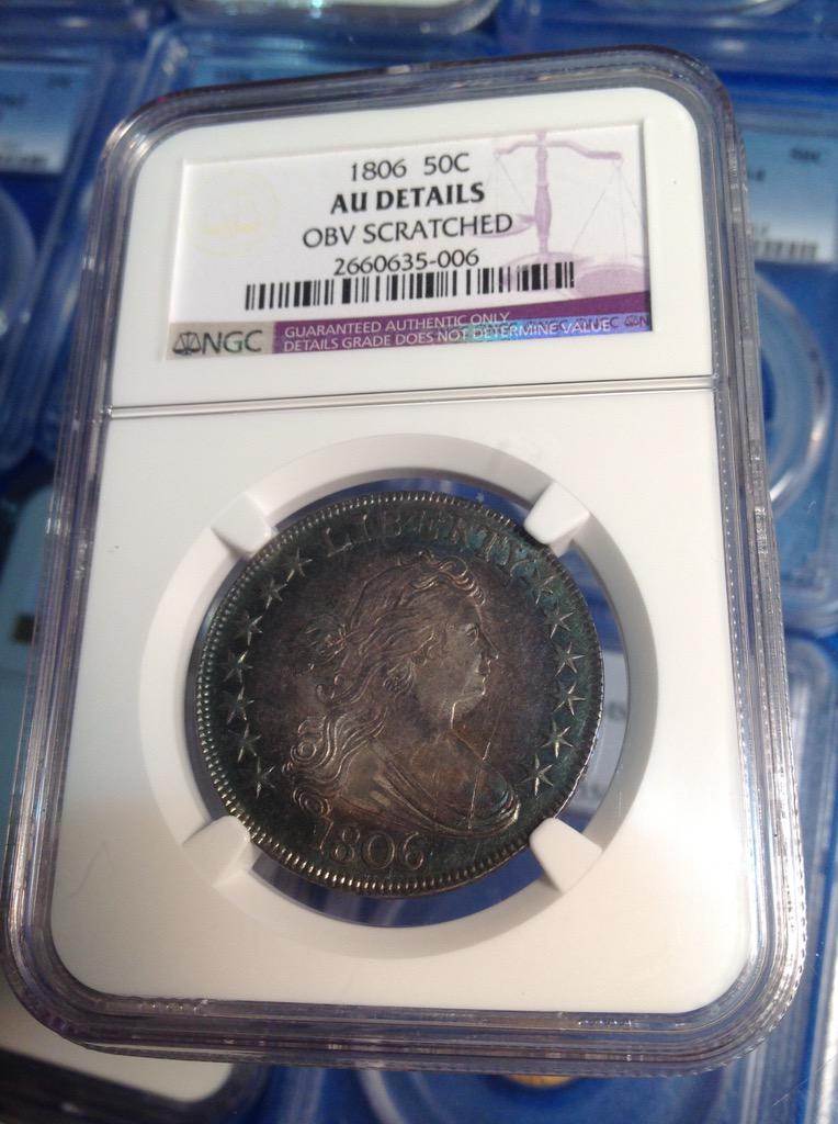 CoinStacker's tweet image. Beautiful 200+ years of history here with this 1806 5C Table 439 #LBExpo #CoinStacker