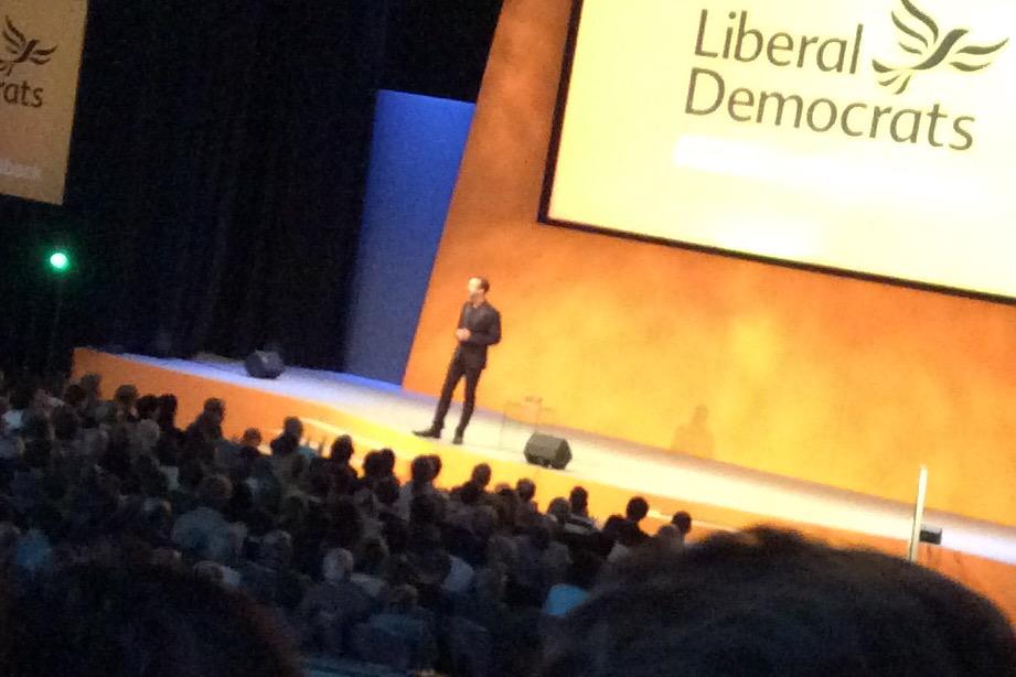 The amazing Zack Polanski taking lib dem conference rally by storm! Delighted he's a Camden member! Now he's singing!