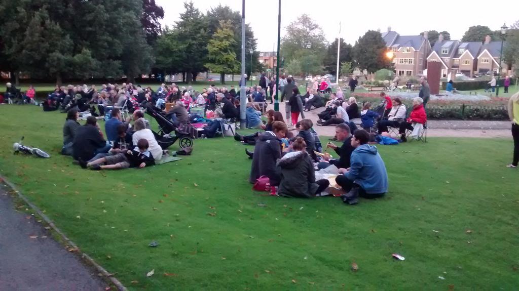 Lots here for <a href="/RoystonTownBand/">Royston Town Band</a> dusk concert. Lovely atmosphere. <a href="/roystoncrow/">Royston Crow</a>
