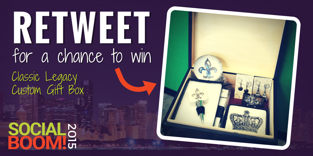kimgarst's tweet photo. RETWEET for a chance to win this gift box full of goodies from @classiclegacy. #SocialBoom15 http://t.co/glCw4neBPh