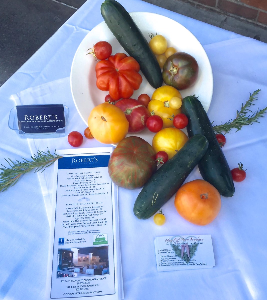 robertspaso's tweet photo. Paso grown produce is whats on the menu today--Thank you to my farmers!
 --Chef Justin Picard http://t.co/TO222nbcA0