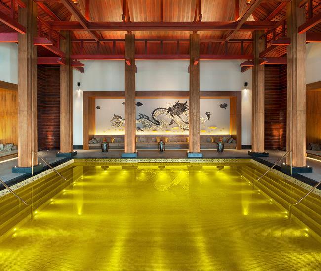 #Exotic #pools can give #inspiration for your own #dream pool, check out this #gold #energy pool in #Tibet!