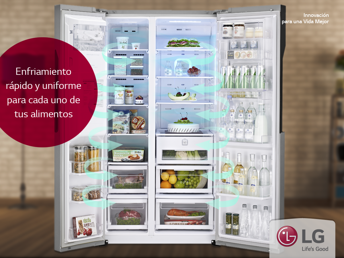 LGEcuador's tweet image. El sistema #MultiAirFlow enfría de manera uniforme todos los rincones de tu #RefrigeradorLG #AireUniforme #LGEcuador