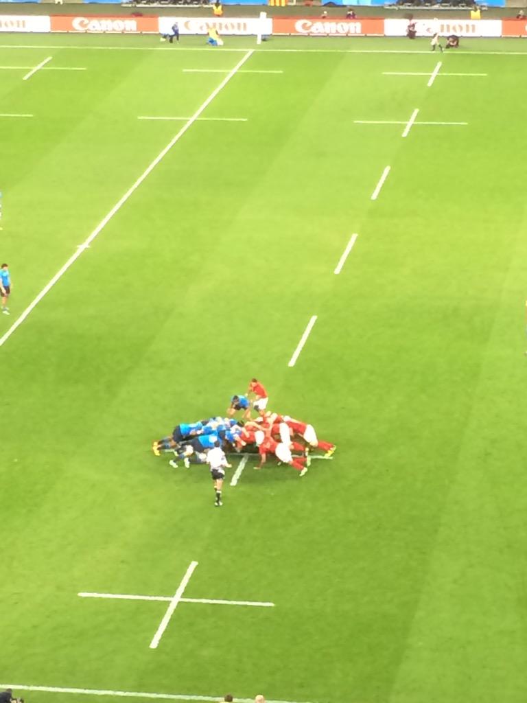 RugbyUnionTimes's tweet photo. #Rwc #RWC2015 #itafra #fraita #rugby #live italy shortens the gap 3-9' 34' http://t.co/L60IyLAhci