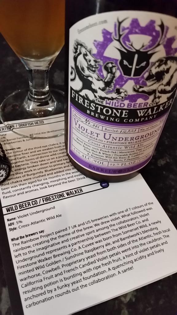 Wow. Just wow. Loving the parma violets finish. <a href="/WildBeerCo/">The Wild Beer Co</a> and <a href="/FirestoneWalker/">Firestone Walker</a> #rainbowproject2015