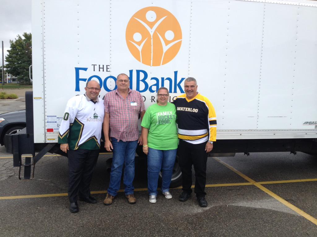 docksidegirl's tweet photo. The Mayors from Kitchener and Waterloo @FHFWR!  May the best city win :) http://t.co/w4D4CfYq1G