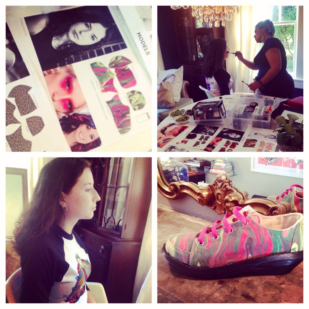 LYFcompany's tweet image. Makeup time for Annalisa who will model Lyf Shoes TONIGHT 8pm on the runway @SPARKconner #SPARKconX @fashionSPARKcon