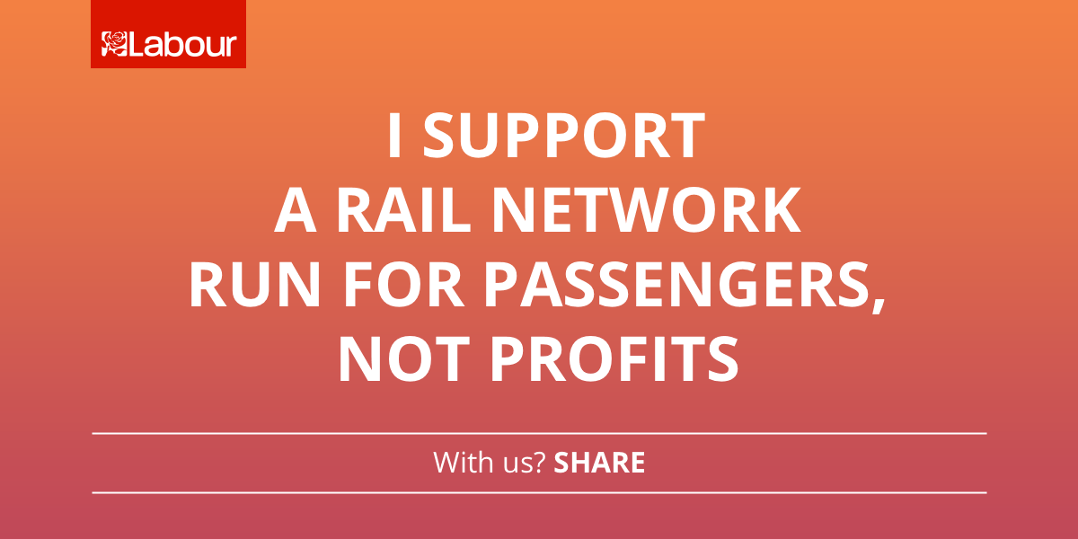 UKLabour's tweet photo. RETWEET: It's time our railways were run for passengers. http://t.co/5pwYrptxv6