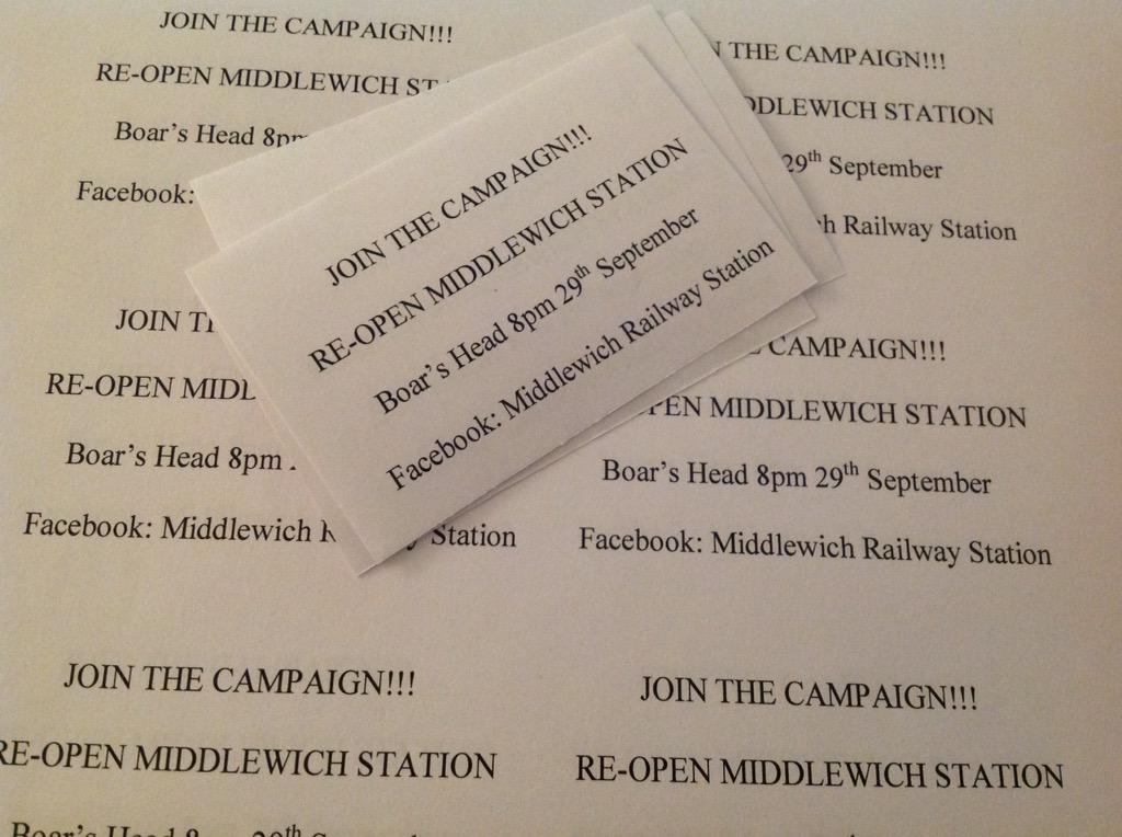 ourmiddlewich's tweet photo. So the Re-open Middlewich Railway Station campaign group are keeping busy http://t.co/0PMjmA3uEc