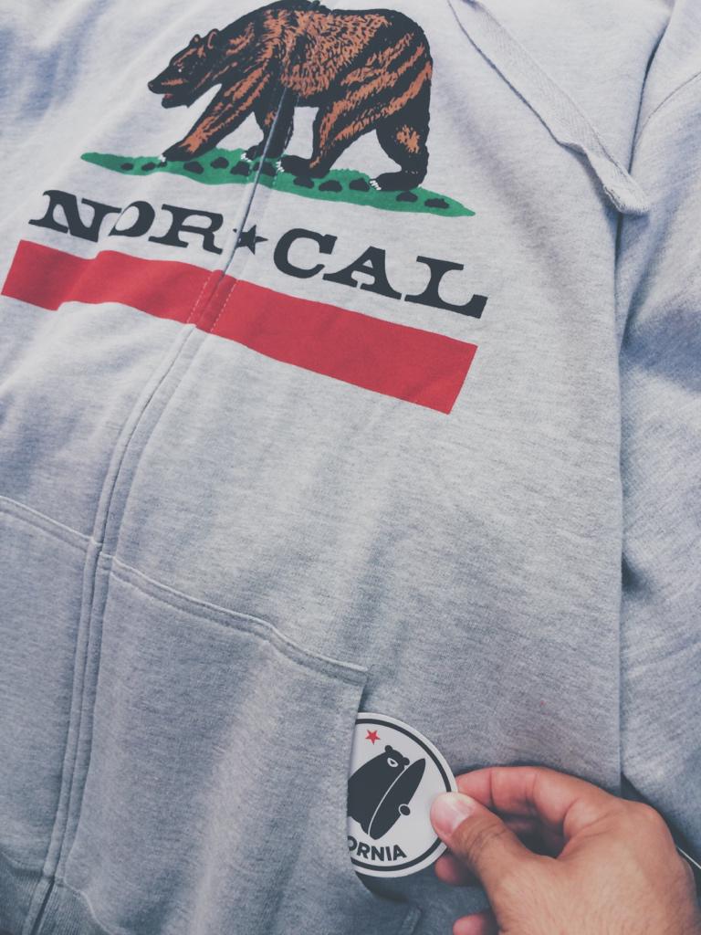 ogdesignco's tweet photo. left a little something for whoever buys this sweatshirt. #SurferBear #California http://t.co/JDRnl7JD9K