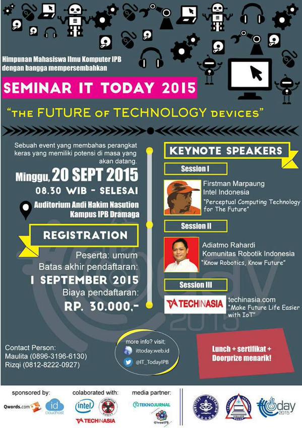 KomunitasRobot's tweet image. Hari ini ketua #KomunitasRobot akan bicara di #Bogor @ipbofficial di acara @it_todayIPB