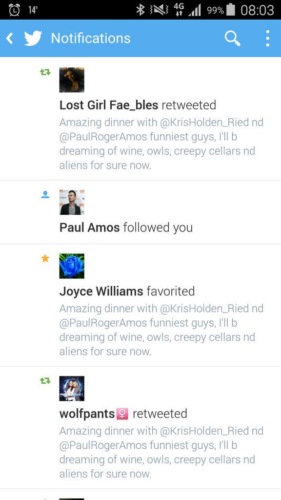 melebug333's tweet photo. Omg vex aka @PaulRogerAmos started following me, *act cool Mel! * #lostgirl #ozcomiccon #cometoperth ;p http://t.co/PUoHcfiFWk