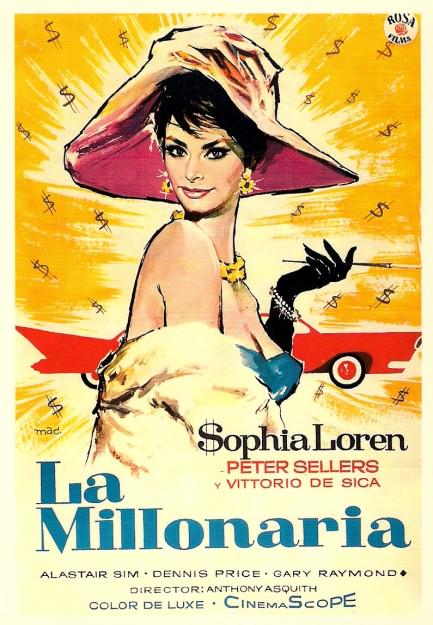 Happy Birthday Sophia Loren - THE MILLIONAIRESS - 1960 - Spanish release poster 