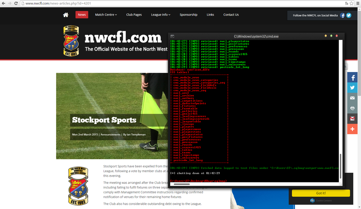 STNeoBG's tweet photo. @nwcfl your site http://t.co/GWuUoKWnT8 is vuln to SQLi, vuln found by #STNeo
@TheHackersNews @Cyber_War_News http://t.co/vvjADC1P5H