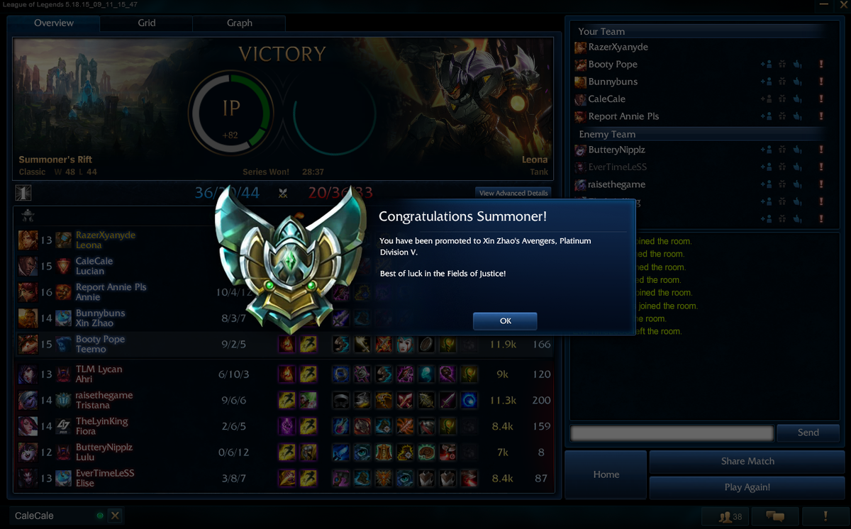 Xyanyde's tweet photo. We did it! I went 3-1 in my Plat promos. Big shout out to #RazerComms for the pregame recon! http://t.co/aVtmOPhXsg