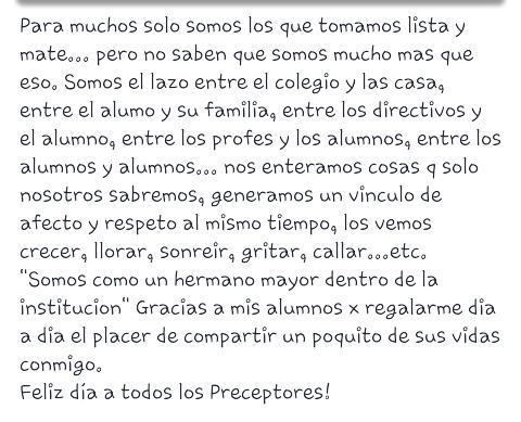 romunichis's tweet photo. Feliz dia para todos los preceptores. (Parrado tomado d una amiga/colega) chufis chulis http://t.co/PqyrQ9JaZA