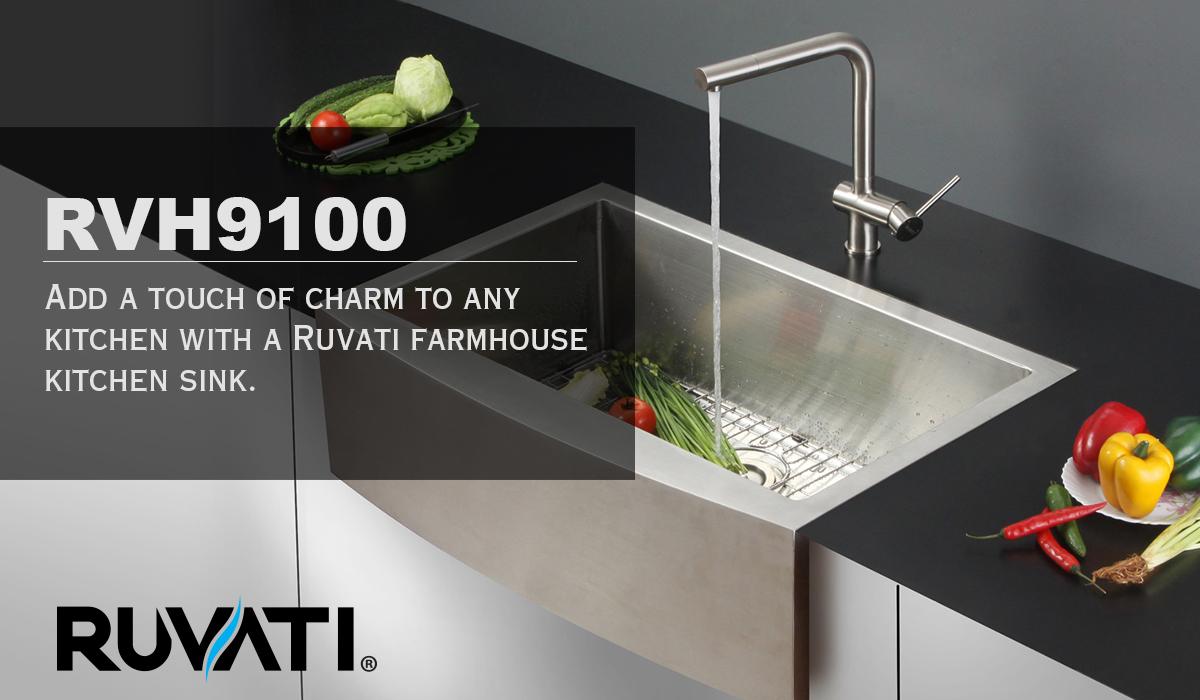 RuvatiSinks's tweet photo. Ready to add a little charm to your kitchen? Check out the Ruvati RVH9100 Farmhouse Kitchen Sink! #Ruvati #Kitchen http://t.co/rDQEWcXimZ