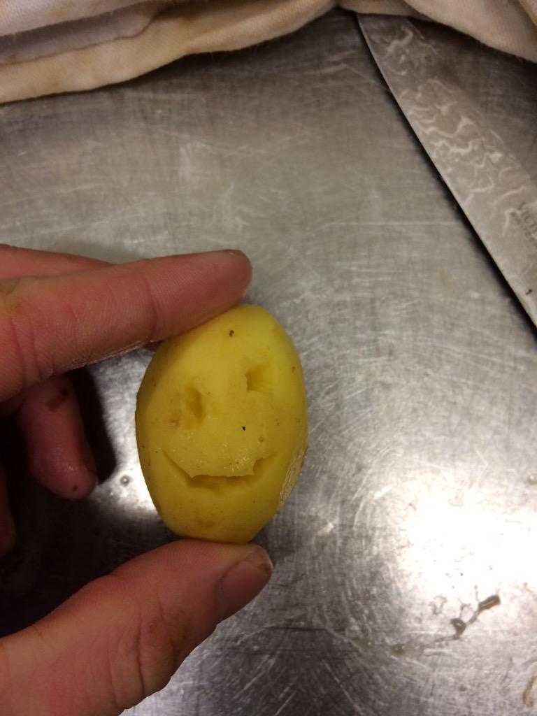 LukeLowenn's tweet photo. Got bored whilst peeling potatoes at work... #MeetPatrick http://t.co/rBh4Srs2al