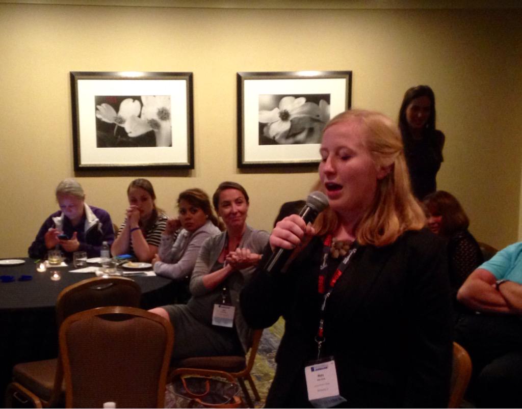 EliseKOIN's tweet photo. .@mbyrne_3 accepts the #SPJ award for #BestNonDailyNewspaper on behalf of the Loyola Phoenix team. #EIJ15 #tekj http://t.co/W9bMkpGDVx