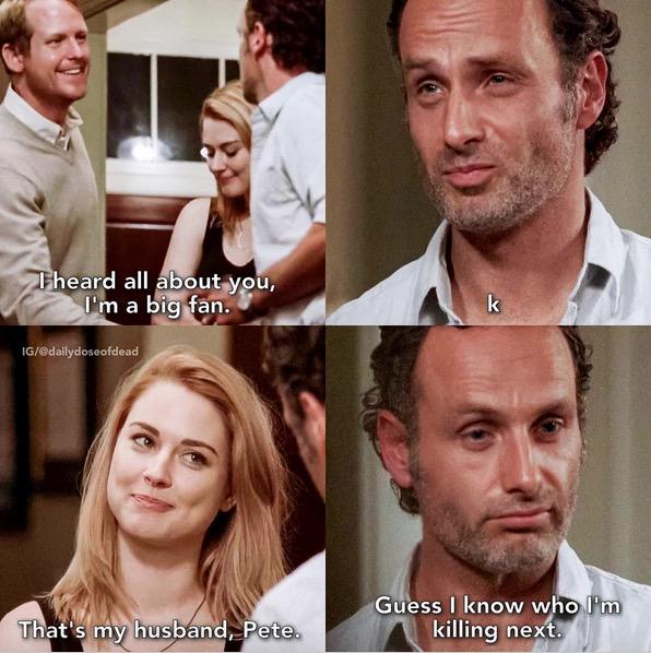 TheWalkingDead's tweet photo. Shout out to Daily Dose of Dead from Instagram for this hilarious meme http://t.co/7Zs5TfXgEP