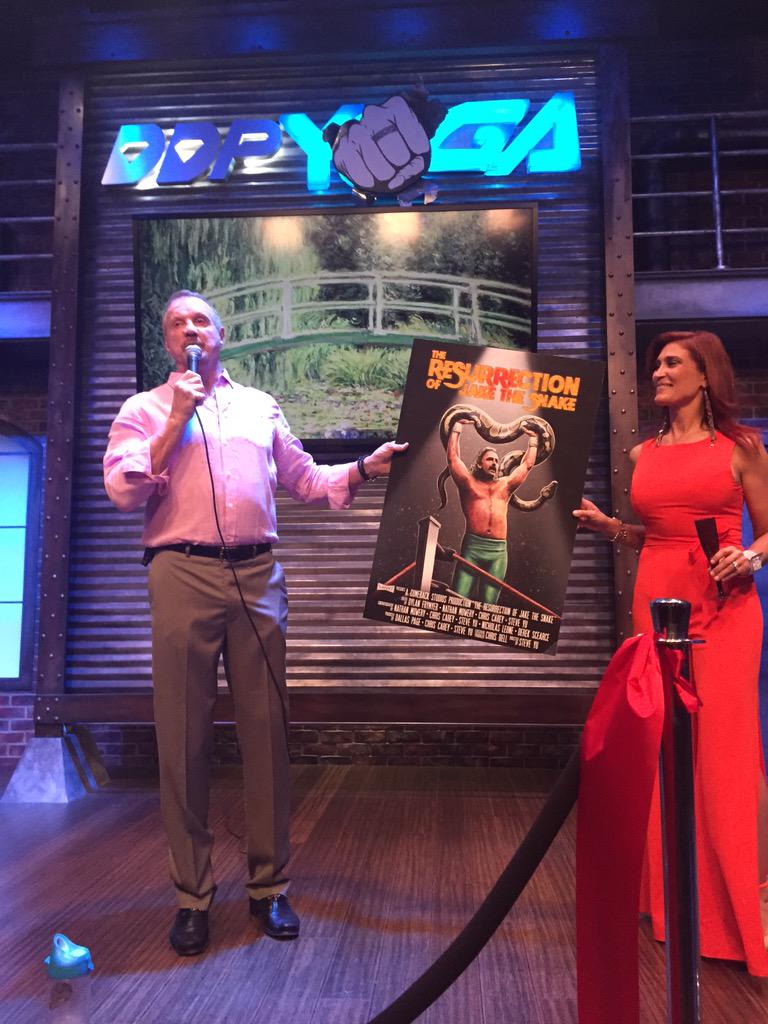 RealDDP's tweet photo. Celebrating the Grand Opening of the #DDPYOGAPerformanceCenter & the amazing documentary #ResurrectionofJaketheSnake! http://t.co/M3Xq4ijS0m