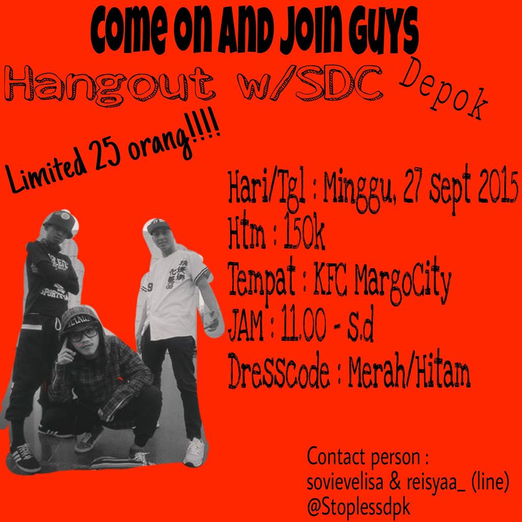 Buat stopless depok ikut hangout with stop dance yukk.. Buruan beli tiketnya, limitied loh 😉 more info <a href="/stoplessDPK/">HANGOUTw/SDC?Cek FAV</a>