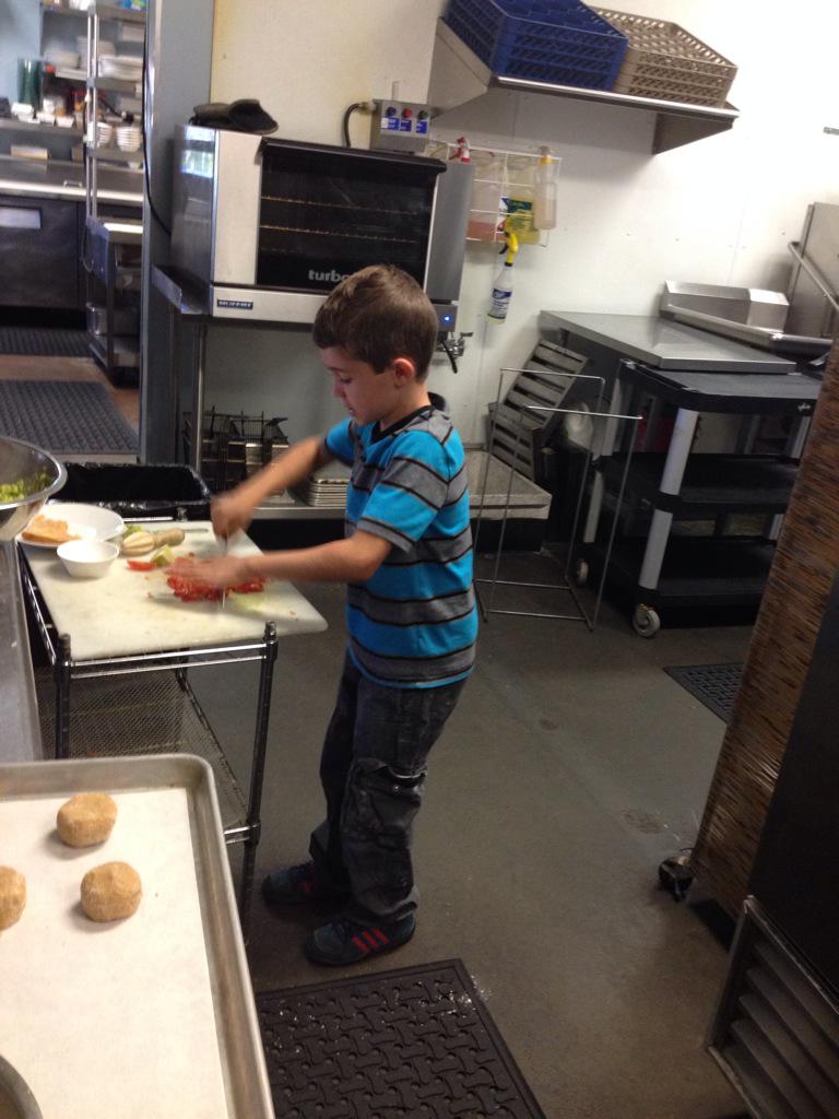 chefwitherspoon's tweet photo. Cooking this morning with my amazing nephew, Gavin. The little man has skills. http://t.co/dXIpm5Kw3x
