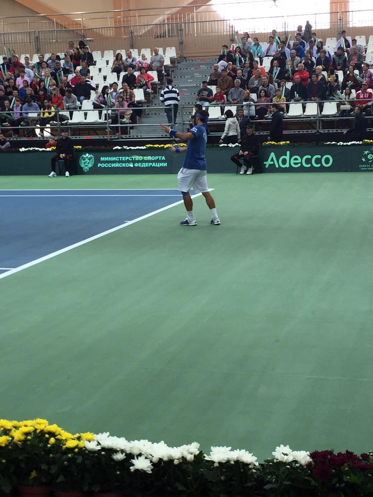 Aleroka1's tweet photo. Tutto pronto a Irkutsk, #Fognini cerca il punto decisivo contro #Gabashvili, Rus-Ita 1-2 #daviscup #playoff http://t.co/JXEJAGibV3