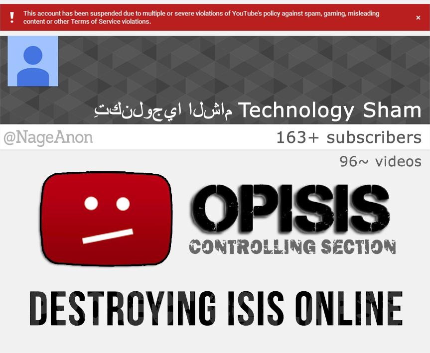 NageAnon's tweet photo. #TangoDown: #ISIS propaganda YouTube channel "Technology Sham" with 163+ subscribers. #OpISIS #ProjectCollaps http://t.co/tqBLBJfbAa