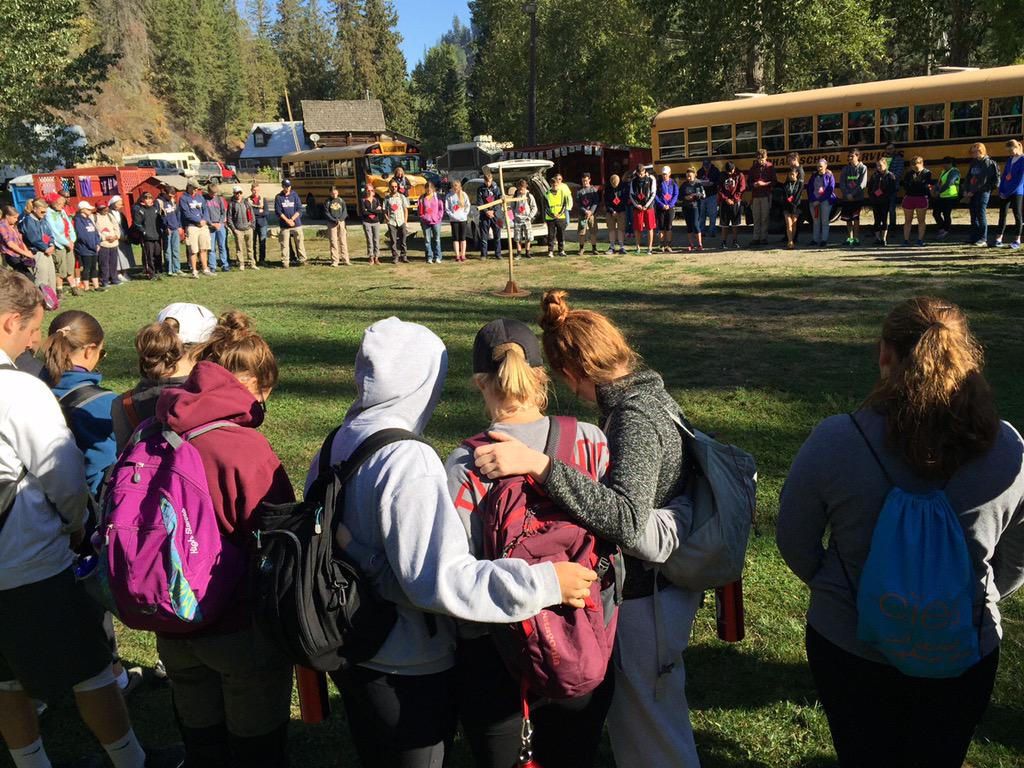 GonzagaU's tweet photo. "When you pray, move your feet." Students woke early this morning to make the annual pilgrimage to Cadaldo Mission. http://t.co/Cr5nGTAbxc