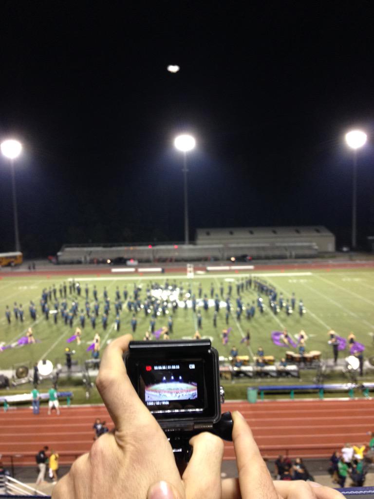 JonathanGrogan's tweet photo. We used a drone (top middle) to video the marching show last night... We will see how it turns out! #UFMUE #tech http://t.co/Bex0pb9t4d