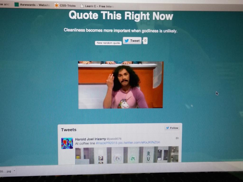joelo9576's tweet photo. My first web page ever learning a lot having fun #HackPR2015 http://t.co/hHA45dXqGa