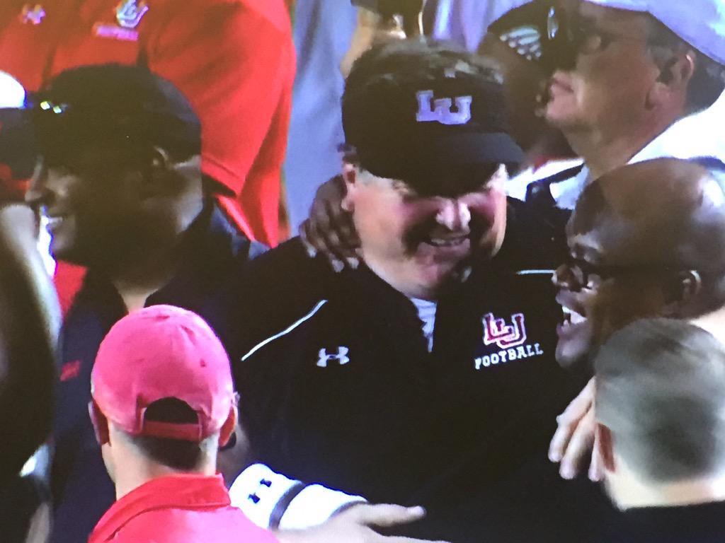 LamarMBB's tweet photo. What a historic night for @LamarFootball tonight!! #49-46 #KodakMoment #History #LU๐ #LUvsSHSU #UpsetCityBaby http://t.co/Am2B7cwmmC